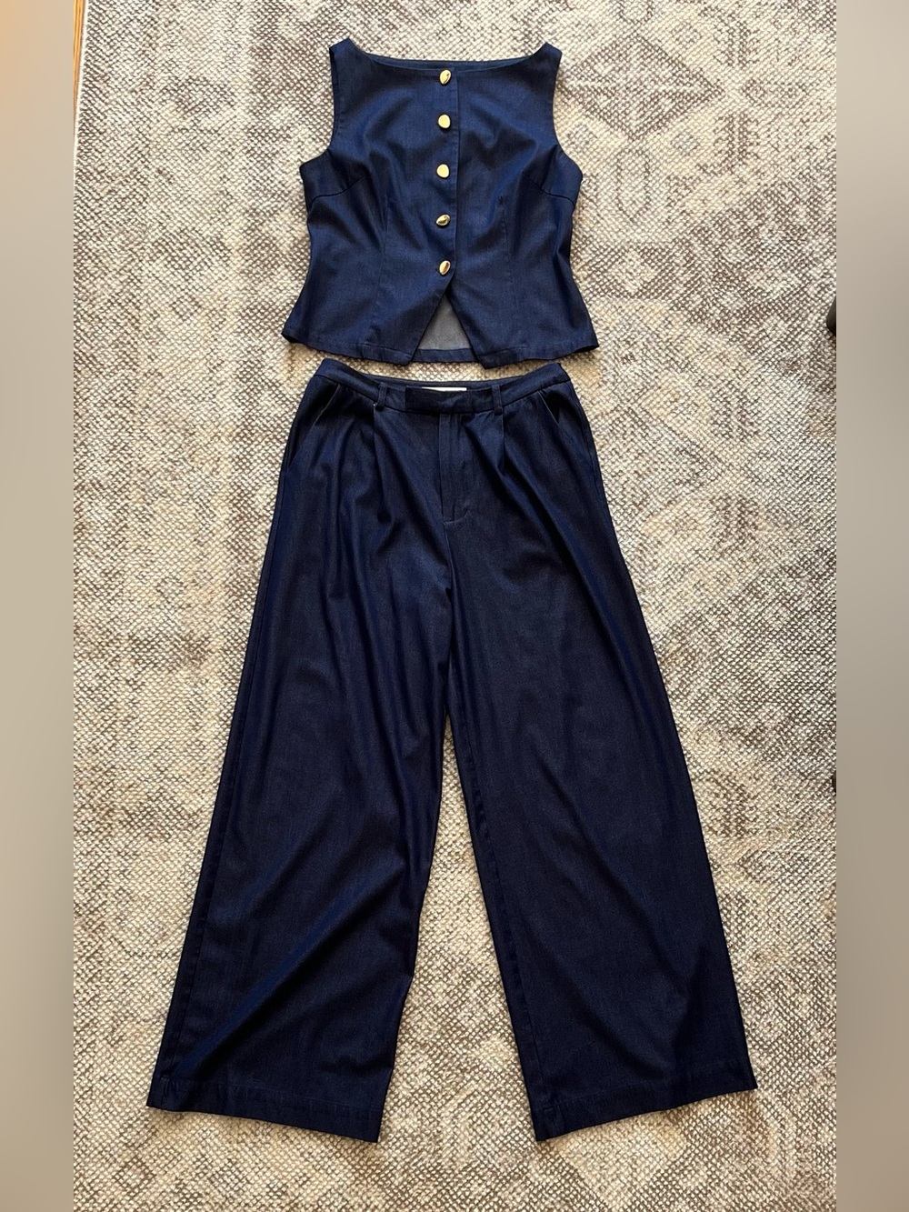 Commense denim vest pants set - Picture 2 of 5
